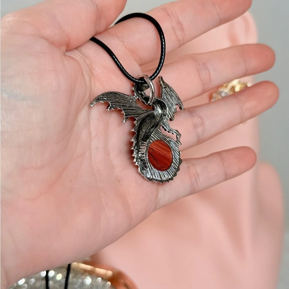 Silver Dragon Pendant Necklace For Men & Women.